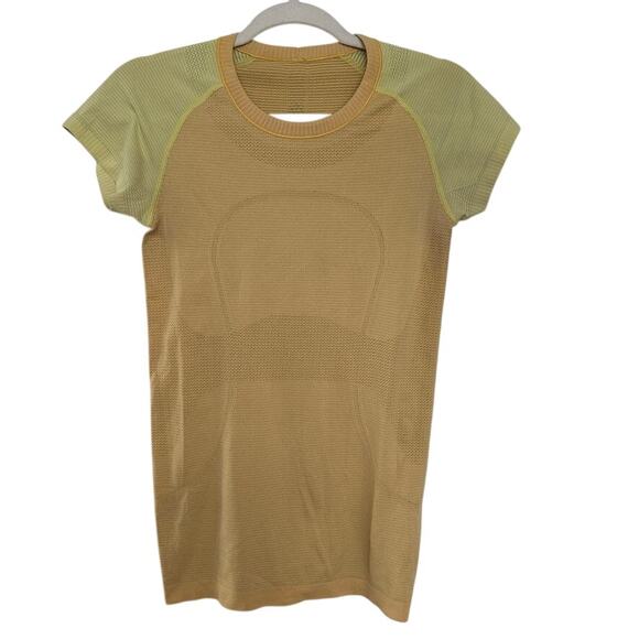 lululemon athletica Tops - Lululemon Swiftly Tech 2.0 Short Sleeve Top Orange Sunset Yellow Size 6 EUC